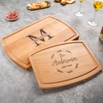 Personalisiertes Schneidebrett Brotzeitbrett mit Eingraviertem Namen Datum und Saftrille Einweihungsparty Hochzeit Geschenk für Familie