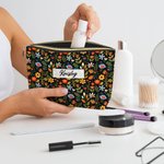 Personalized Colourful Folk Art Flower Makeup Bag with Name Travel Essential Birthday Anniversary Gift for Woman Friend