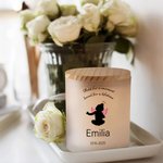 Personalised Angel Wing Silhouette LED Candle Jar with Title Name and Date Sympathy Memorial Gift for Loss of Loved One