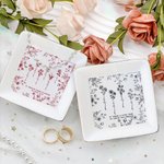 Personalised Toile De Jouy Design Birth Flower Friendship Jewellery Dish with Name  Thanksgiving Day Birthday Gift for Women