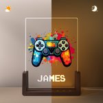 Luz nocturna LED personalizada con nombre de píxel y base de madera Decoración de guardería Regalo de cumpleaños para niños