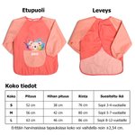 Personoitu vedenpitävä pitkähihainen lasten esiliina eläinkuviolla kokkaukseen ja askarteluun nimellä lahjaksi