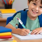 Personalised Cartoon Character Acrylic Charm 4-in-1 Pen with Name School Supply Back to School Appreciation Gift for Teachers Students Bookworms