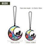 Personalized Moon Shape Dog Cat Silhouette Stained Suncatcher Ornament with Name Window Balcony Decor Memorial Gift for Pet Lovers