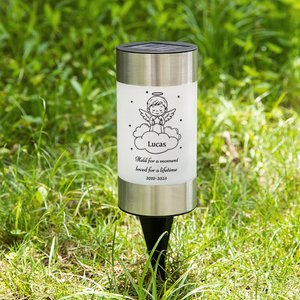 Personalized Angel Baby Solar Garden Light with Text Name and Date Garden Decor Memorial Sympathy Gift for Bereaved Parents