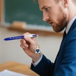 Personalised Cartoon Character Acrylic Charm 4-in-1 Pen with Name School Supply Back to School Appreciation Gift for Teachers Students Bookworms