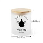 Personalised Angel Wing Silhouette LED Candle Jar with Title Name and Date Sympathy Memorial Gift for Loss of Loved One