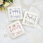 Personalised Toile De Jouy Design Birth Flower Friendship Jewellery Dish with Name  Thanksgiving Day Birthday Gift for Women