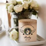 Personalised Wing Paw Print LED Candle Jar with Title Name and Date Memorial Condolence Sympathy Pet Loss Gift for Pet Owners