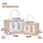 Gepersonaliseerde Toile De Jouy Geboortebloem Bijbel Hoofdstuk Naam Grote Capaciteit Jute Tote Bag Doop Verjaardag Kerstcadeau voor vrouwen Christenen