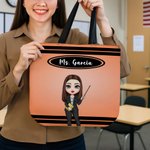 Personalizzato matita pastello cartone animato insegnante grande capacità Tote Bag con nome Teacher's Day Back to School regalo di apprezzamento per l'insegnante