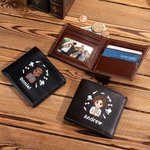 Gepersonaliseerde Cartoon Gentleman Foldable PU lederen portemonnee met naam Dagelijks gebruik Verjaardagscadeau voor man