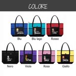Borsa tote capiente personalizzata con nome e personaggio in stile cartone animato con tasca a rete regalo speciale di ritorno a scuola per insegnanti