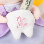 Personalisiertes Niedliches Hängendes Zahnfee Kissen mit Namen und Mini Glasflasche Schlafzimmer Deko Geburtstag Jahrestag Geschenk für Mädchen Kinder