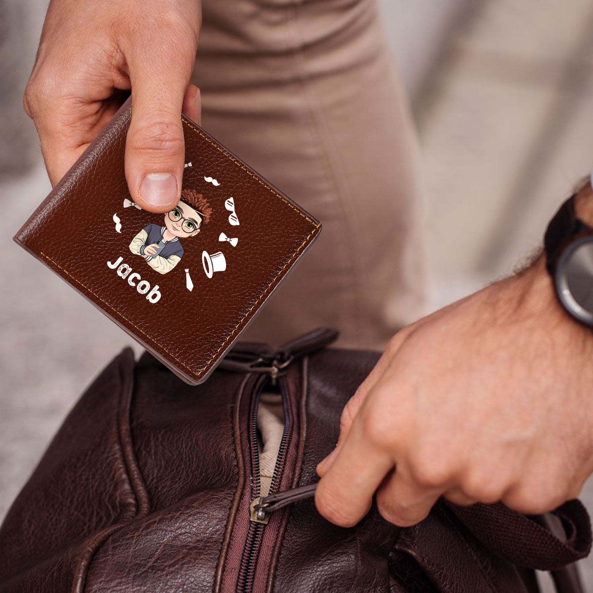 MOMO DESIGN Portafoglio Uomo in Vera Pelle, Con Protezione RFID, Senza
