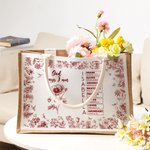 Gepersonaliseerde Toile De Jouy Geboortebloem Bijbel Hoofdstuk Naam Grote Capaciteit Jute Tote Bag Doop Verjaardag Kerstcadeau voor vrouwen Christenen