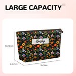 Personalized Colourful Folk Art Flower Makeup Bag with Name Travel Essential Birthday Anniversary Gift for Woman Friend