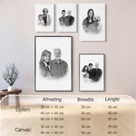 Gepersonaliseerd Zwart Wit Portret Poster Canvas Wanddecoratie Combinatie van 2 Foto’s Herinnering aan een Overledene Gedenkgeschenk voor Nabestaanden