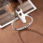 Personalized Horse Head Silhouette Ring with Birthmark and Engraved Text Dainty Jewelry Birthday Anniversary Gift for Horse Lovers