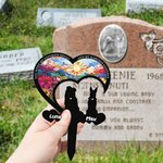 Personalised Heart Faux Stained Glass Pet Silhouette Garden Stake with Text and Name Memorial Sympathy Loss of Pet Gift for Dog Owners