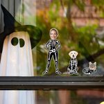 Personalised Skeleton 1-7 Face Photos Waterproof Stickers New Car Halloween Gift for Family Friends Car Owners