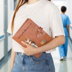 Gepersonaliseerd Cartoon Arts Verpleegkundige Karakter PU lederen notitieboek omslag met naam en opbergvak Verpleegkundige Week Waardering Gift voor medisch personeel