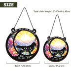Personalisierte Pfote drucken Haustier Silhouette Buntglasfenster Suncatcher mit Titel Name und Datum Geburtstag Memorial Geschenk für Katze Hundeliebhaber