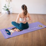Personalized Cartoon Yoga Character Super Absorbent Yoga Mat with Name and Text Sports Accessories Birthday Gift for Women Yoga Lovers