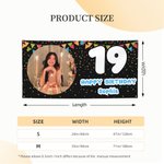 Personalised Flags Ribbons Photo Birthday Banner with Age and Name Party Decor Birthday Gift for Friends Family