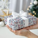 Personalised Toile De Jouy Santa Claus Wrapping Paper with Name Christmas Gift for Family Friends