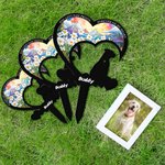 Personalised Heart Faux Stained Glass Pet Silhouette Garden Stake with Text and Name Memorial Sympathy Loss of Pet Gift for Dog Owners
