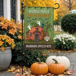Personalized Halloween Ghost Pumpkin Garden Flag with 1-10 Name and Title Halloween Family Party Gift for Family Children