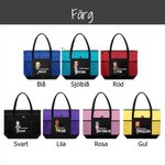 Personlig stor handväska med tecknad figurmotiv med namn och nätficka perfekt tillbaka till skolan present till lärare