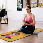 Personalized Cartoon Yoga Character Super Absorbent Yoga Mat with Name and Text Sports Accessories Birthday Gift for Women Yoga Lovers