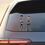 Personalised Skeleton 1-7 Face Photos Waterproof Stickers New Car Halloween Gift for Family Friends Car Owners
