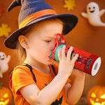 Gepersonaliseerde Cartoon Karakter Heks Vampier Pompoen Naam 12 oz Kid geïsoleerde waterfles met handvat en siliconen rietje Halloween Gift voor kinderen