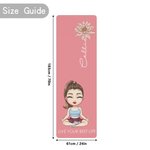 Personalized Cartoon Yoga Character Super Absorbent Yoga Mat with Name and Text Sports Accessories Birthday Gift for Women Yoga Lovers