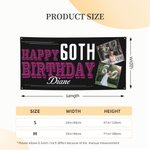 Personalized Multicolor Happy Birthday Banner with 2 Photos and Name Home Decor Birthday Gift for Friends Family