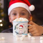 Gepersonaliseerde Bloem Vlinder Maan Cartoon Karakter 12 oz Emaille Mok met Naam Verjaardag Kerstcadeau voor Baby's Jongens Meisjes