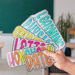 Personalized Dalmatian Dots Colourful Doodle Letter Whiteboard Magnets Magnetic Bookmark Clips with Card Teaching Tool Back to School Gift for Teacher