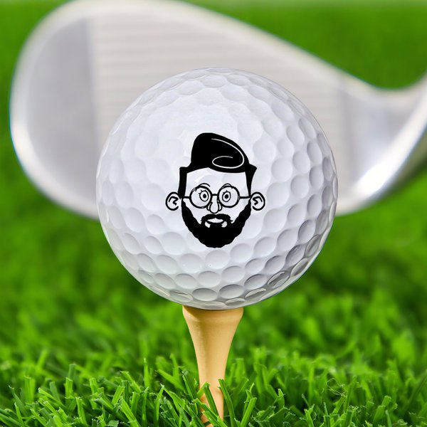Personalised Comic Style Character Golf Ball with Name Training Competition Birthday Gift for Golf Player