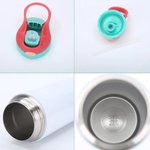 Gepersonaliseerde Cartoon Karakter Heks Vampier Pompoen Naam 12 oz Kid geïsoleerde waterfles met handvat en siliconen rietje Halloween Gift voor kinderen