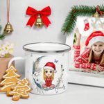 Gepersonaliseerde Bloem Vlinder Maan Cartoon Karakter 12 oz Emaille Mok met Naam Verjaardag Kerstcadeau voor Baby's Jongens Meisjes