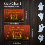 Personalized Welcome to Someone's Family Ghost Black Cat Pumpkin Doormat with Name Home Decoration Halloween Gift for Family Friends