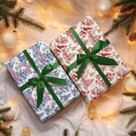 Personalised Toile De Jouy Santa Claus Wrapping Paper with Name Christmas Gift for Family Friends