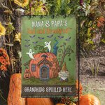 Personalized Halloween Ghost Pumpkin Garden Flag with 1-10 Name and Title Halloween Family Party Gift for Family Children