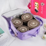 Henkilökohtainen söpö sarjakuvahahmo syntymä kukka eristetty lounas laukku nimi & kahva kannettava koulu matkailu piknik lahja lapsille perheelle