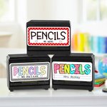 Personalized Teacher Theme Bow Spot Neon Decal Pencil Dispenser with Text Classroom Decor Back to School Appreciation Gift for Teacher Kid