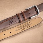 Personalized I Love You Leather Belt with Engraved Text Anniversary Valentine's Day Business Trip Accessory Gift for Husband