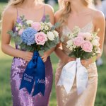 Personalizzato Monogram Bouquet Prom Sash con testo ricamato Bouquet nastro avvolgente Homecoming regalo di nozze per le ragazze laureati